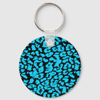 Blue Animal Spots Abstract Keychain