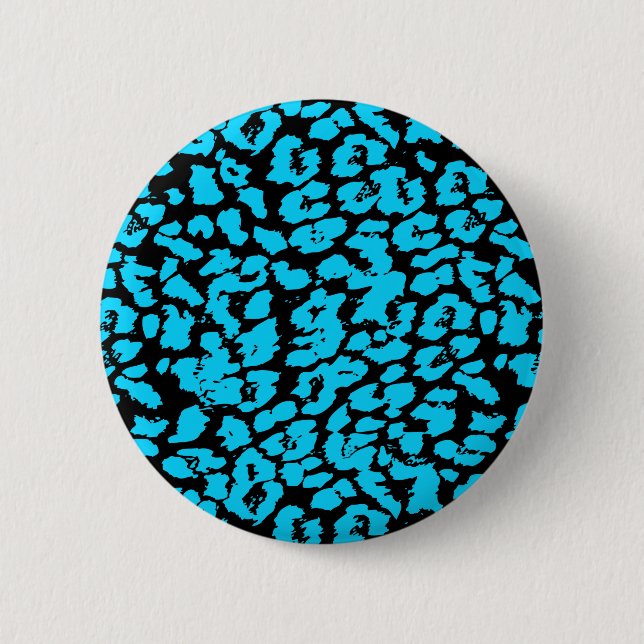 Blue Animal Spots Abstract Pinback Button (Front)