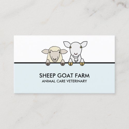 Blue Animal Veterinary Sheep Goat Farmhouse Business Card