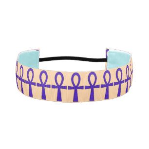 Blue Ankh Grosgrain Headband