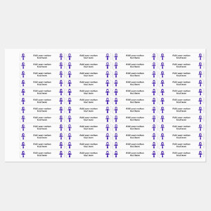 Blue Ankh Rectangle Clothing Label