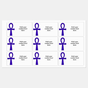 Blue Ankh Rectangular Clothing Labels