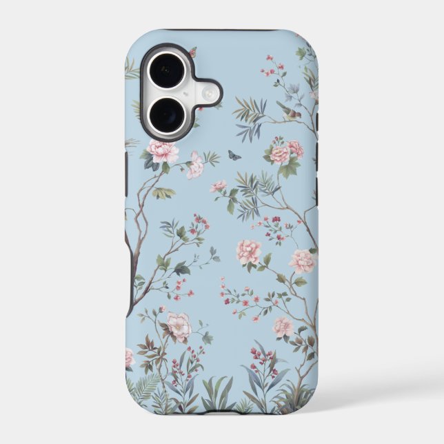 Blue antique floral pattern Case-Mate iPhone case (Back)