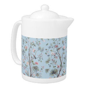 Blue antique floral pattern    teapot