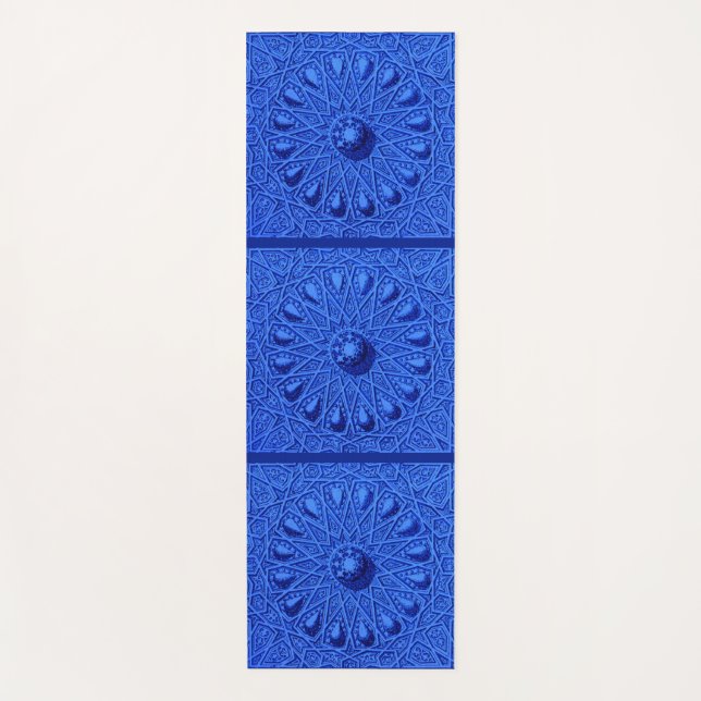 blue antique Middle Eastern motif Yoga Mat (Front)