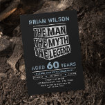 Blue Any Age The Man The Myth The Legend Birthday Invitation<br><div class="desc">"the Man the Myth the Legend" typography design in black blue and white,  personalized your own name and party details. Great adult birthday invitations for 30th,  40th,  50th,  60th,  70th,  80th,  90th or any other age birthday party,  and other special days.</div>