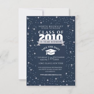 Blue Any Year Class Reunion Design Invitation