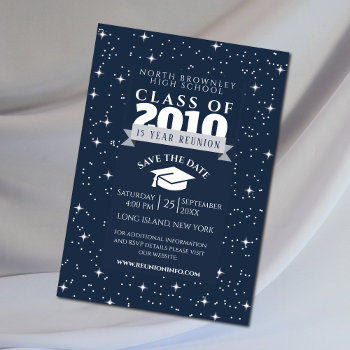 Blue Any Year Class Reunion Design Invitation by creativeclub at Zazzle