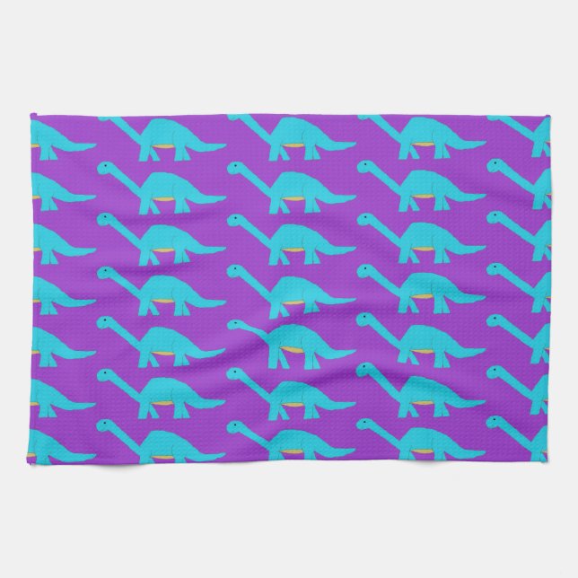 Blue Apatosauruses towel. Towel (Horizontal)