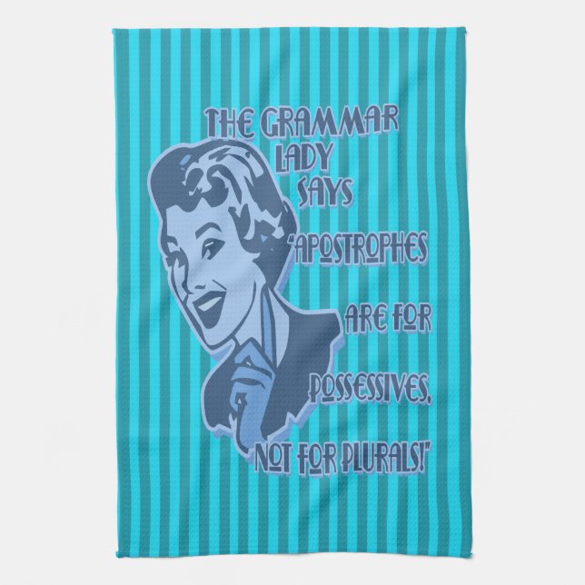Blue Apostrophes Kitchen Towels (Vertical)