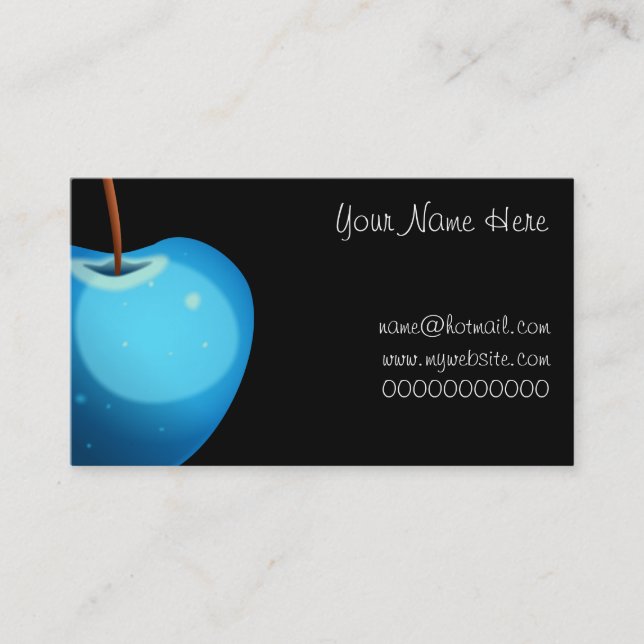 Blue Apple, Your Name Here, name@hotmail.comwww... Business Card (Front)