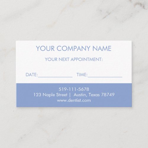 Blue Appointment Reminder Card