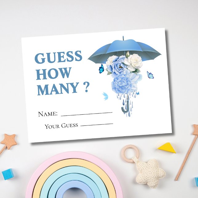 Blue April Showers Guess How Many Game Card (Creator Uploaded)