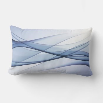 Blue Aqua Abstract Lumbar Pillow by FantasyPillows at Zazzle