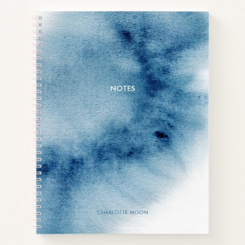 Blue Aqua Abstract Watercolor Notebook