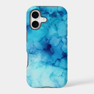 Blue Aqua Alcohol Ink Abstract iPhone 17 Case