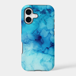 Blue Aqua Alcohol Ink Abstract iPhone 17 Case