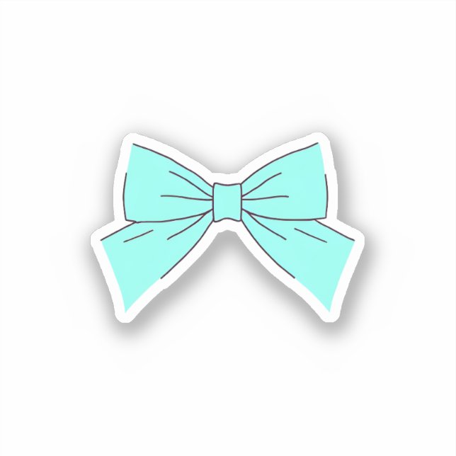 Blue Aqua Bow Sticker (Front)