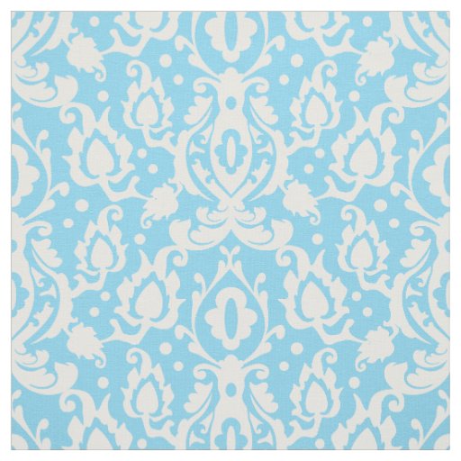 Blue Aqua Casbah Damask Fabric