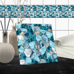 Blue Aqua Gemstone Abstract Cells Ceramic Tile at Zazzle