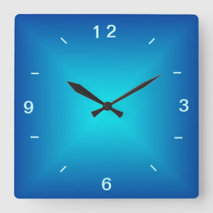 Blue Aqua Illuminated Design > Plain Wall Clock