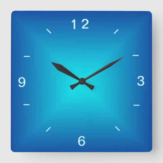 Blue Aqua Illuminated Design > Plain Wall Clock (Front)