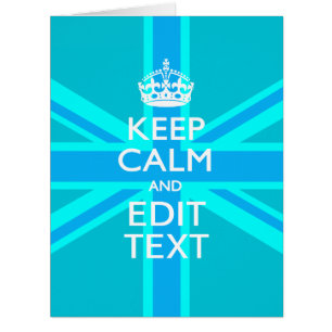Blue Aqua Keep Calm And Your Text Union Jack