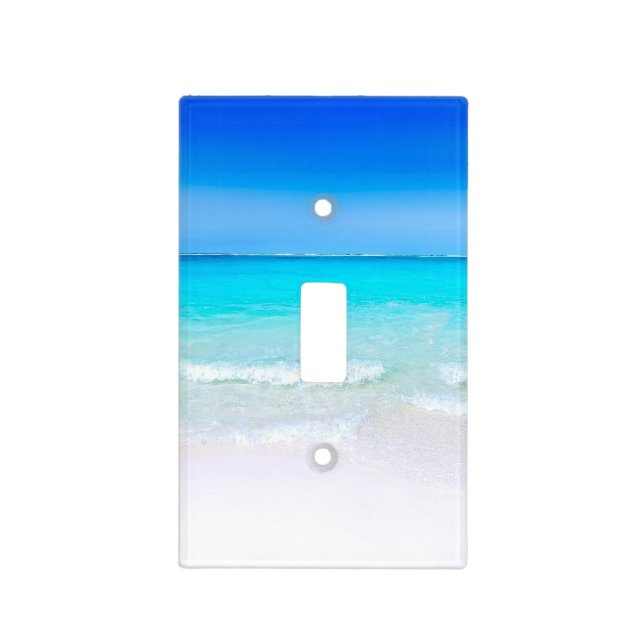 Blue Aqua Ocean Sea Beach Coastal Light Switch Cover (Front)