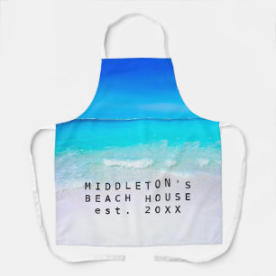 Blue Aqua Ocean Sea Beach Coastal Personal Family Apron