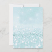 Blue Aqua Pastel Sparkly Glitter Bridal Shower Invitation (Back)