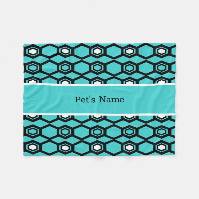 Blue Aqua Personalized Dog Blankets (Front (Horizontal))