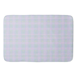  Blue Aqua Praire Plaid Bath Mat