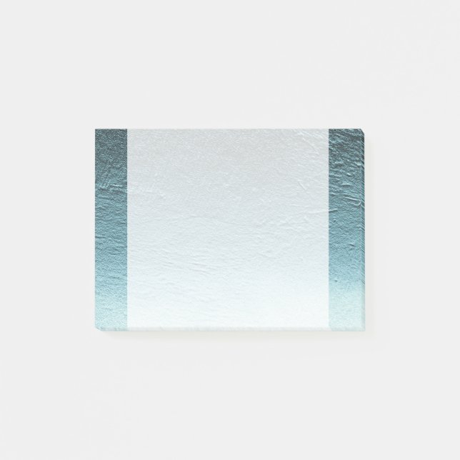 Blue aqua teal gradient aluminium grunge post-it notes (Front)