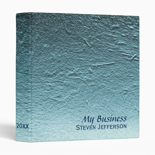 Blue aqua teal gradient aluminum concrete grunge binder (Front/Spine)
