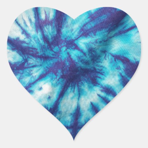 Blue Aqua Tie_Dye Heart Sticker