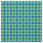 Blue Aqua Turquoise Lime Green Bali Batik Pattern Fabric