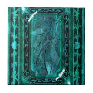 Blue aqua vintage victorian elegant tile