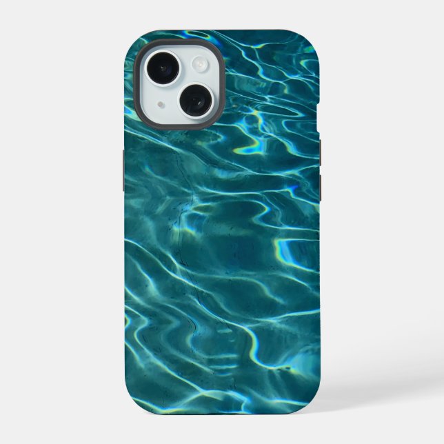 Blue aqua Water Pattern, rippling ocean waves Iphone Case (Back)