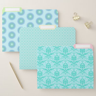 Blue Aqua Yellow and Pink Pastel Modern File Folder