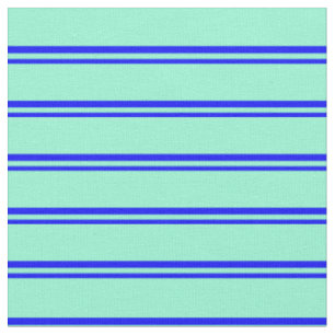 Blue & Aquamarine Colored Lined/Striped Pattern Fabric