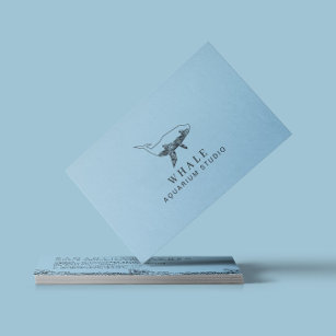 Blue Aquarium Whale Business Card