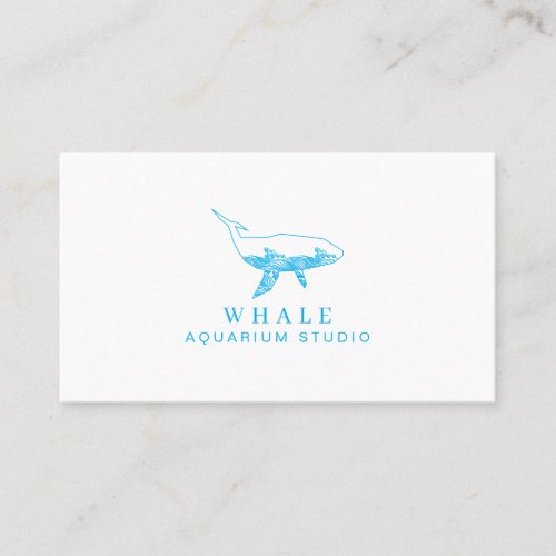 Blue Aquarium Whale Surf Business Card