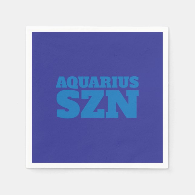 Blue Aquarius SZN Cool Napkins (Front)