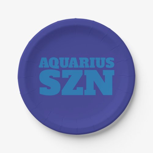 Blue Aquarius SZN Cool Paper Plates