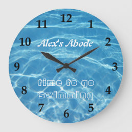 Blue Aquatic Fresh Pool Water Swimming Clear Cool Large Clock
