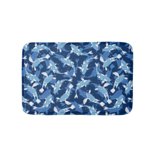 Blue Aquatic Pattern _ Koi Fish Bath Mat
