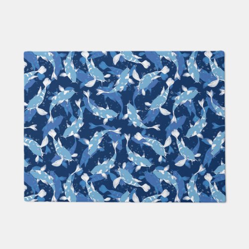 Blue Aquatic Pattern _ Koi Fish Doormat