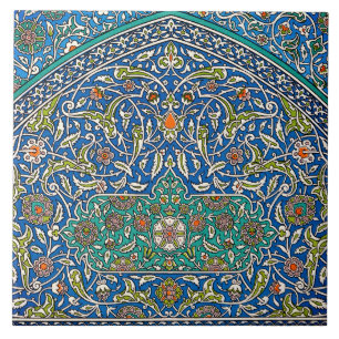 Blue Arabesque Design Ceramic Tile