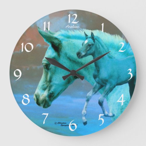 Blue Arabian Horse Foal Wall Clock