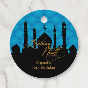 Blue Arabian Night Favor Tags